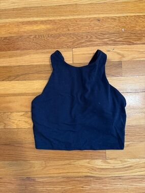Athleta Cropped High-Neck Tank Top xs - Dark Navy